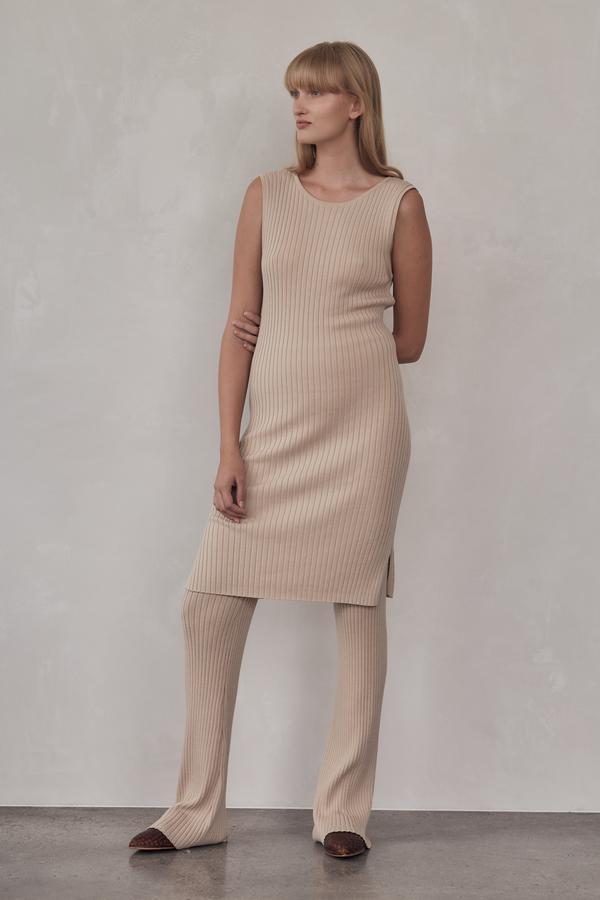 ST. AGNI GIA KNIT DRESS - SAND | Garmentory