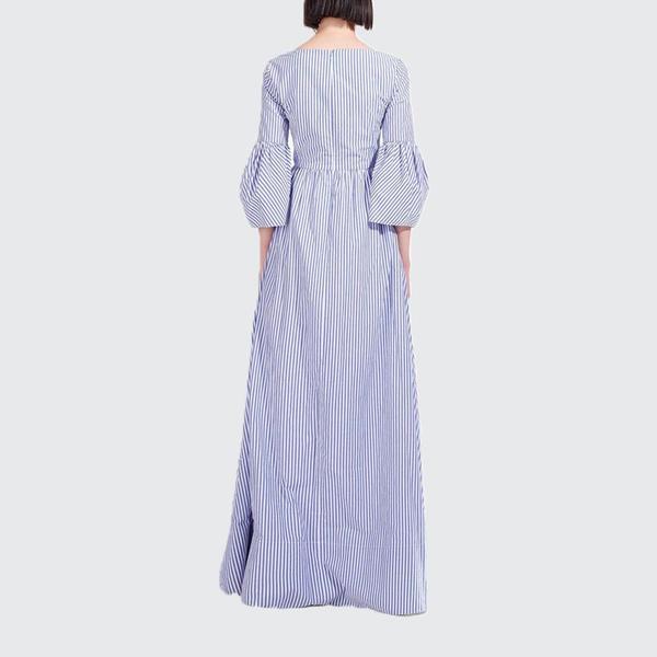 Staud Plumeria Stripe Dress - Blue 