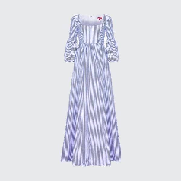 Staud Plumeria Stripe Dress - Blue 