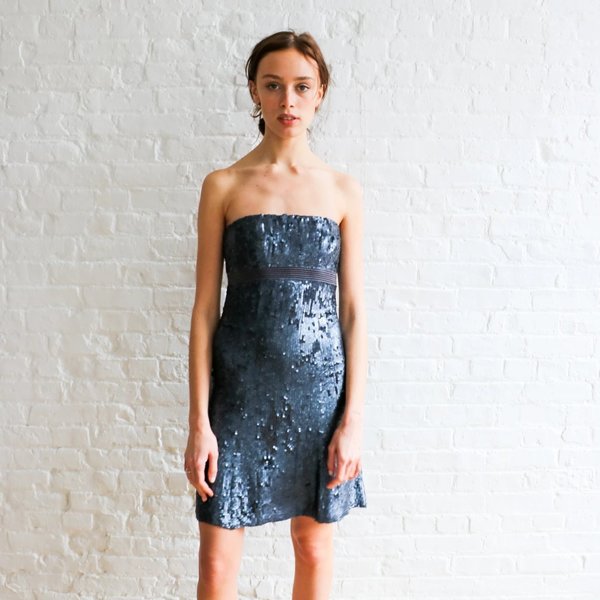 Pre-loved Badgley Mischka Sequin Mini Dress - Navy | Garmentory