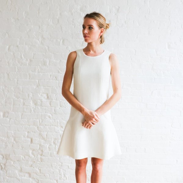 Pre-loved Chanel Textured 34 A-Line Dress - Cream | Garmentory