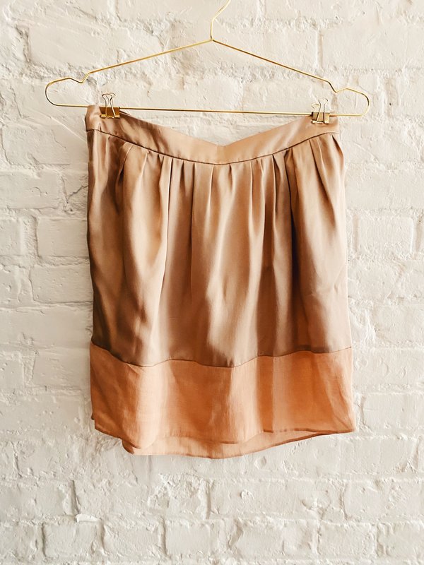 Pre-loved Chlo Silk Mini Skirt - Beige/Pink 