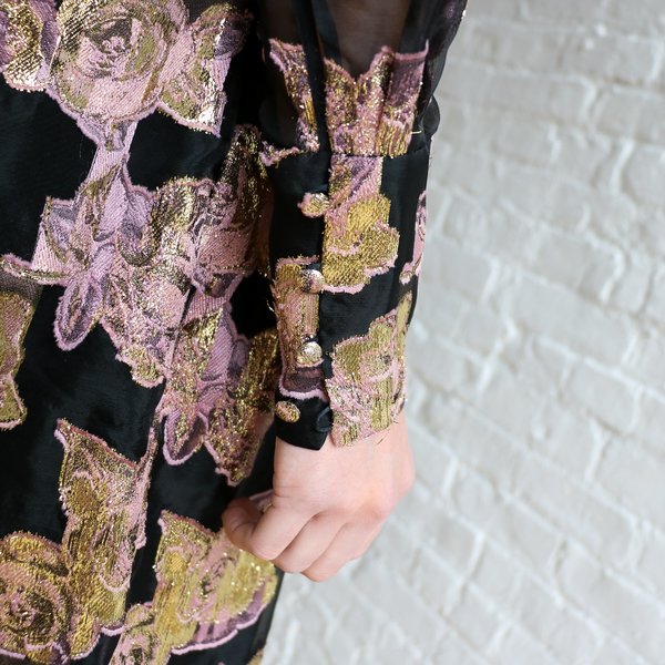 Pre-loved] Erdem Metallic Mock Neck Dress | Garmentory