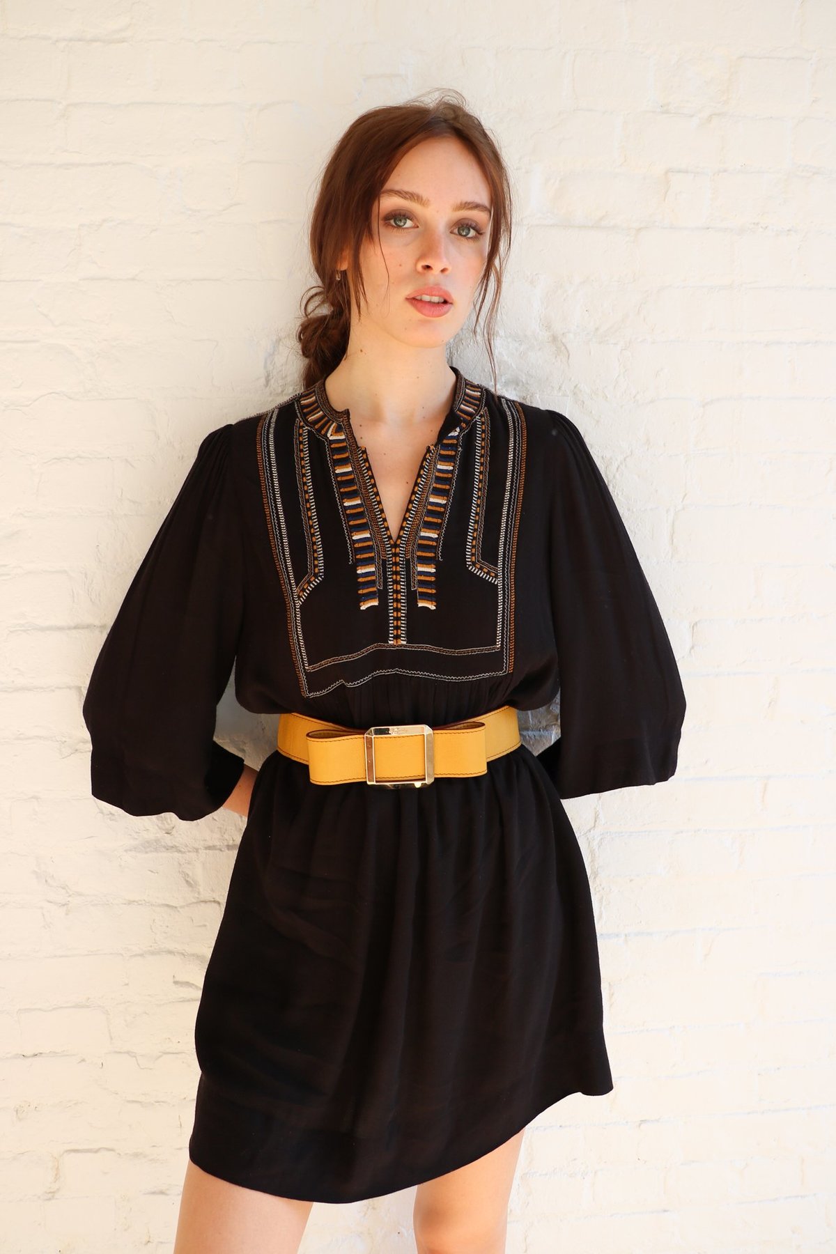 Pre-loved] Etoile Isabel Marant Embroidered Tunic Dress - Black | Garmentory