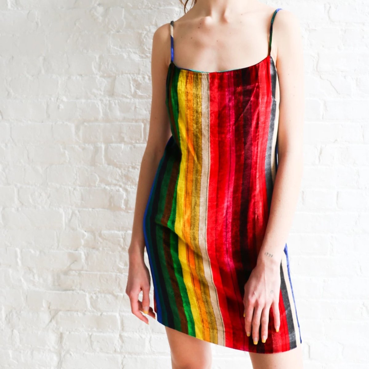 pre-loved] Milly Stripe Mini Slip Dress - rainbow | Garmentory