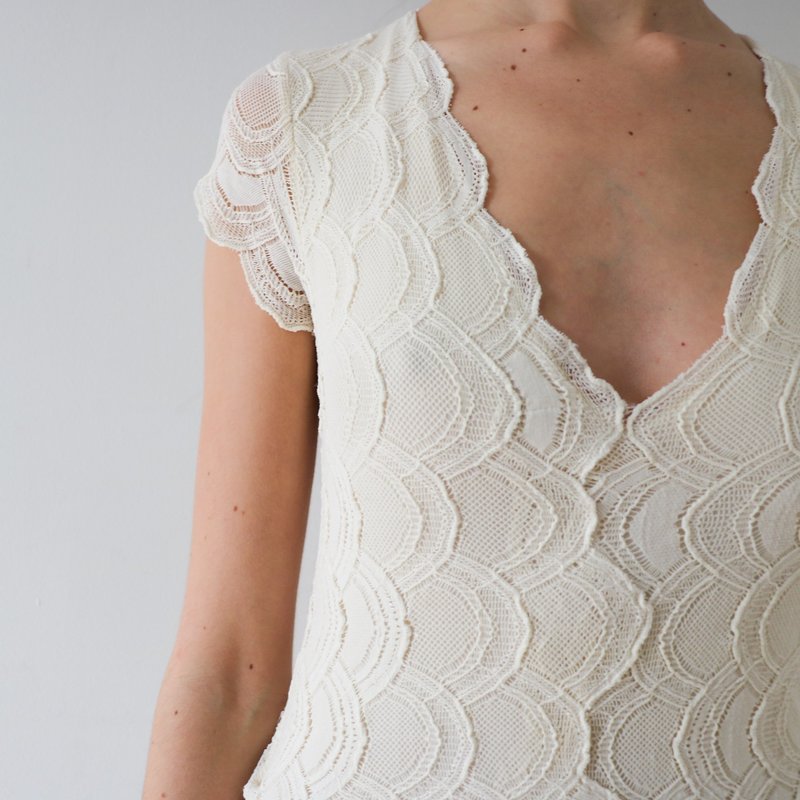 rmn studio satin lace slip dress Renata Satin Lace Trim Bridal Slip main image 0