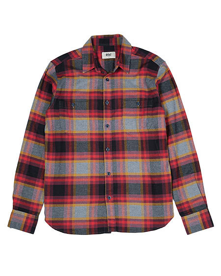 LIGHTNING BOLT - FLANNEL WORKSHIRT - RED PLAID LIGHTNING BOLT - FLANNEL WORKSHIRT - RED PLAID