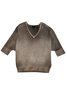 Avant Toi Ombre V Neck Knit - Taupe - Thumbnail 1
