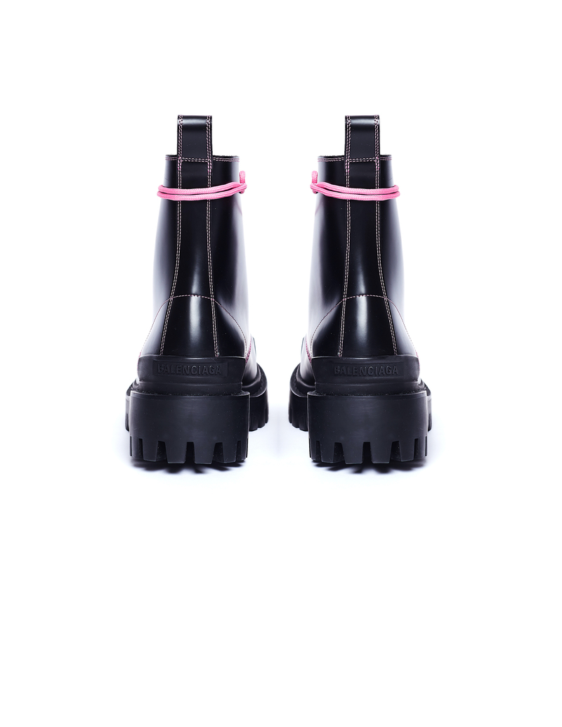 Balenciaga Leather Strike Boots black Garmentory