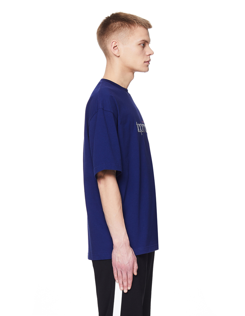 Tシャツ・カットソー BALENCIAGA Blue cotton oversize t-shirt (835512TSVU9 3903) Blue cotton oversize t-shirt – G&B