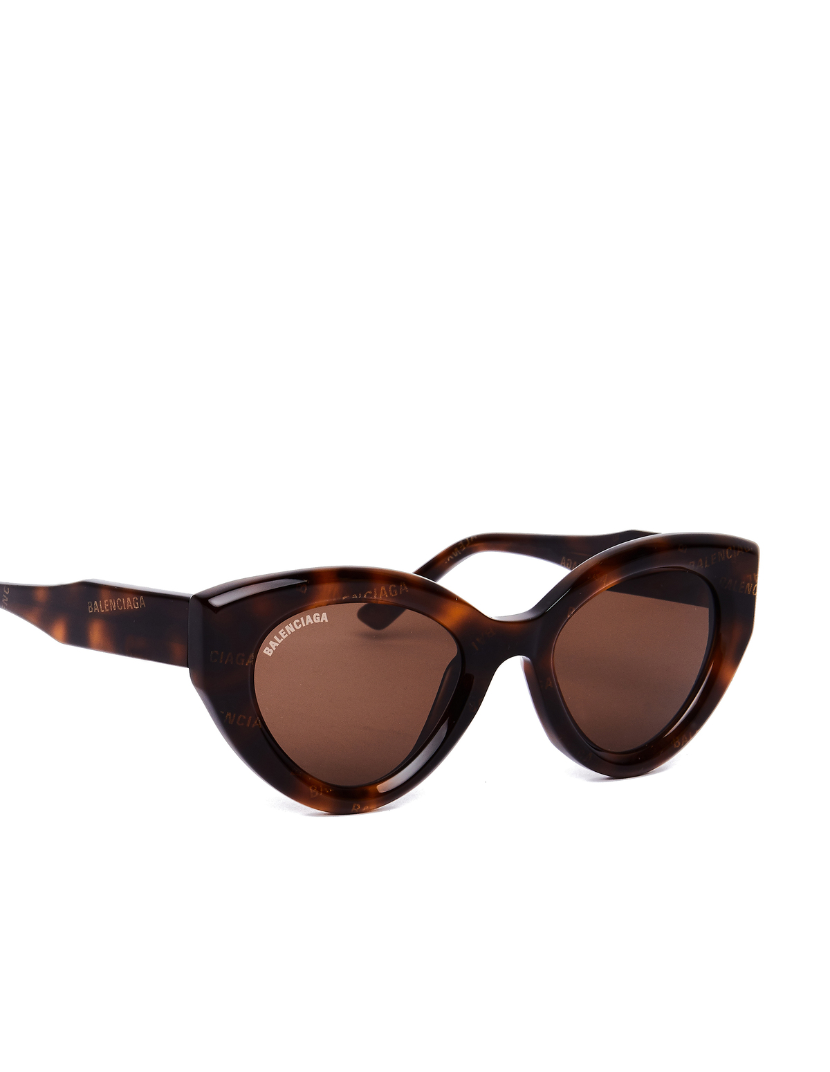 Balenciaga Logo Printed Cat-Eye Sunglasses - Brown | Garmentory
