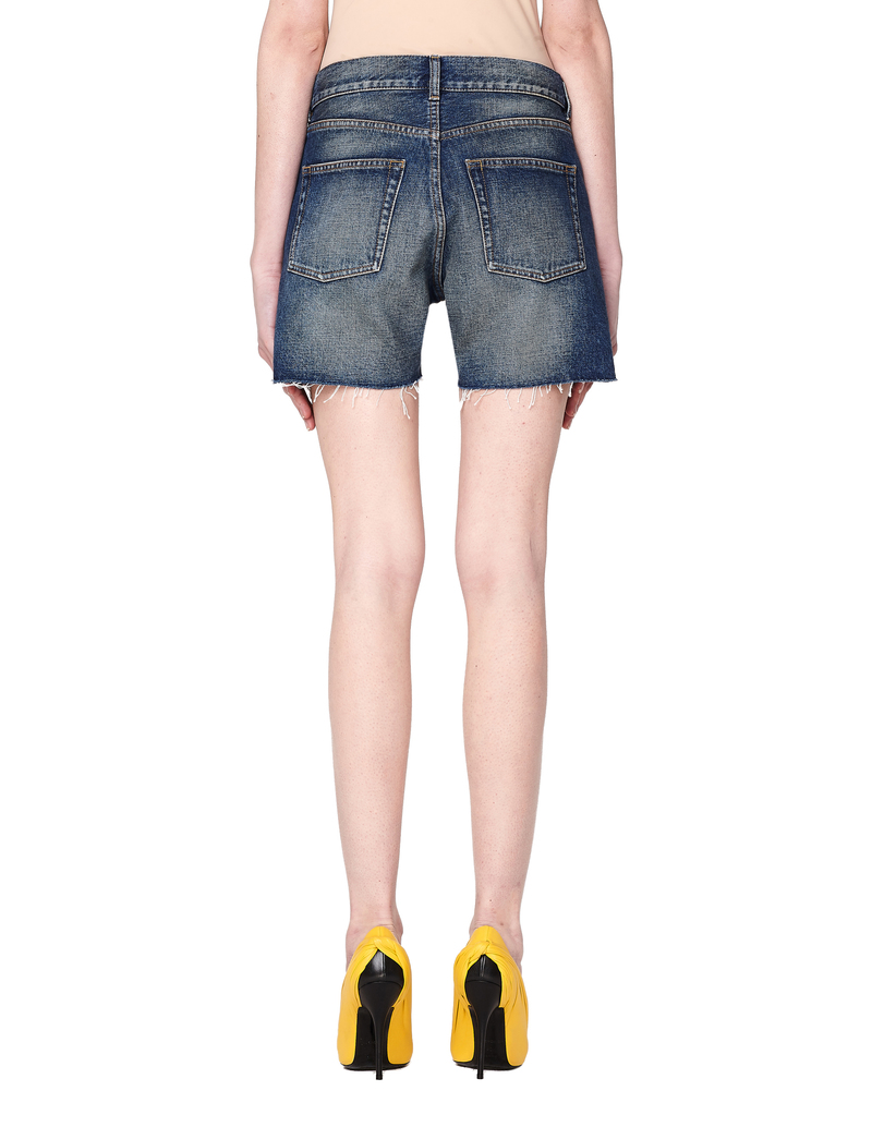 【関税&送料込】Balenciaga Denim Shorts Balenciaga - Distressed Denim Drawstring Shorts - Blue