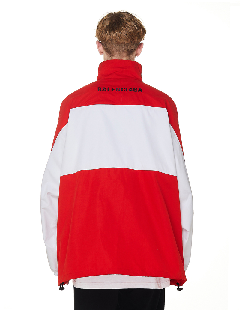 Balenciaga Cotton Oversized Track Jacket - Red | Garmentory