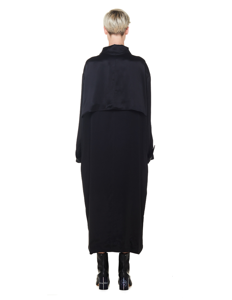 Balenciaga Silk Fluid Trench Dress - Black | Garmentory Balenciaga Silk Fluid Trench Dress - Black | Garmentory
