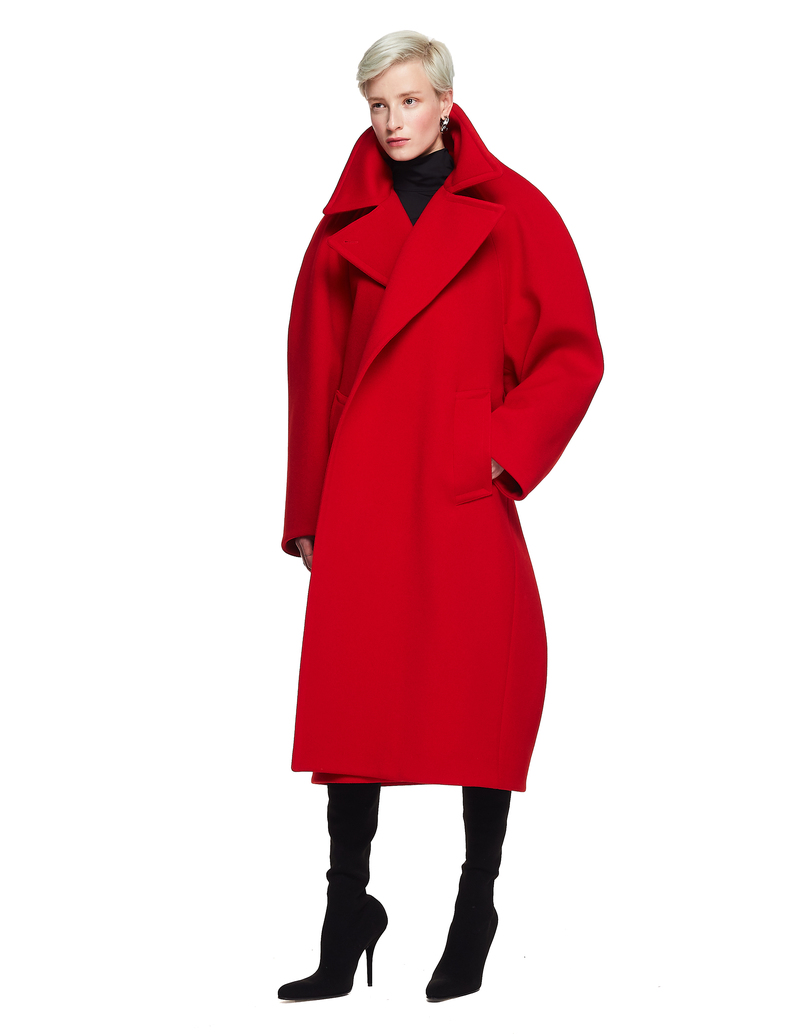 ジャケット・アウター 90s BALENCIAGA wool/silk iridescent coat 2009 Balenciaga Runway Iridescent Pleated Blue Silk Bell