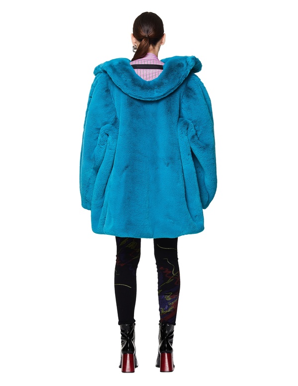 Balenciaga Faux Fur Jacket - Petrol Blue | Garmentory