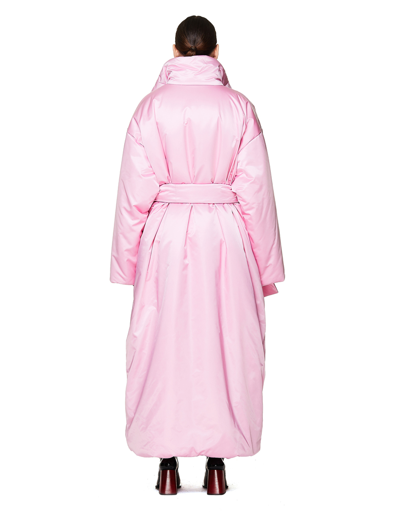 Balenciaga Satin Padded Coat - Pink | Garmentory