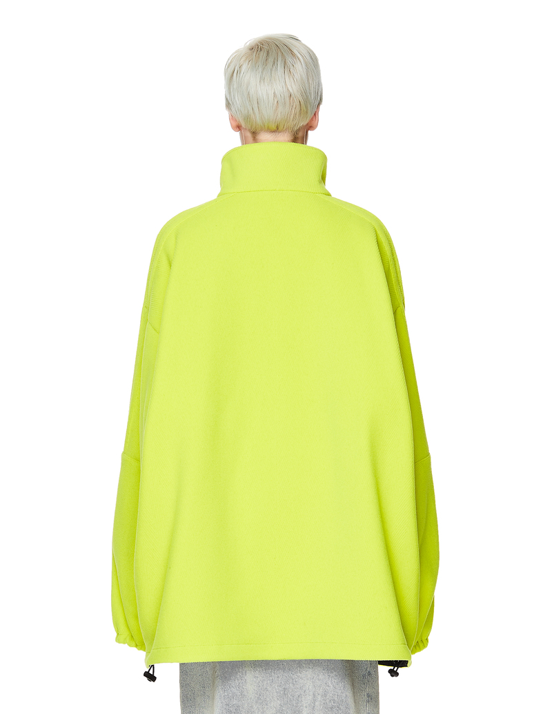 ジャケット・アウター 90s BALENCIAGA wool/silk iridescent coat Balenciaga-Neon-Green-Wool-