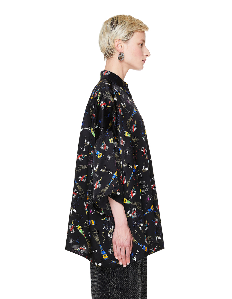 トップス BALENCIAGA floral print silkshirt 36 Balenciaga Floral Printed Crinkled Effect Silk Shirt
