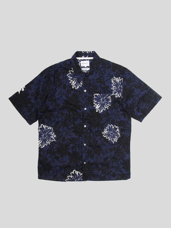 Norse Projects Carsten Button Up with Flower Print - Twilight Blue Norse Projects Carsten Button Up with Flower Print - Twilight Blue