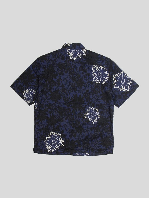Norse Projects Carsten Button Up with Flower Print - Twilight Blue Norse Projects Carsten Button Up with Flower Print - Twilight Blue