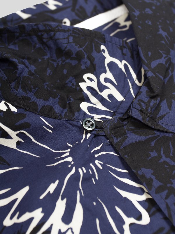 Norse Projects Carsten Button Up with Flower Print - Twilight Blue Norse Projects Carsten Button Up with Flower Print - Twilight Blue