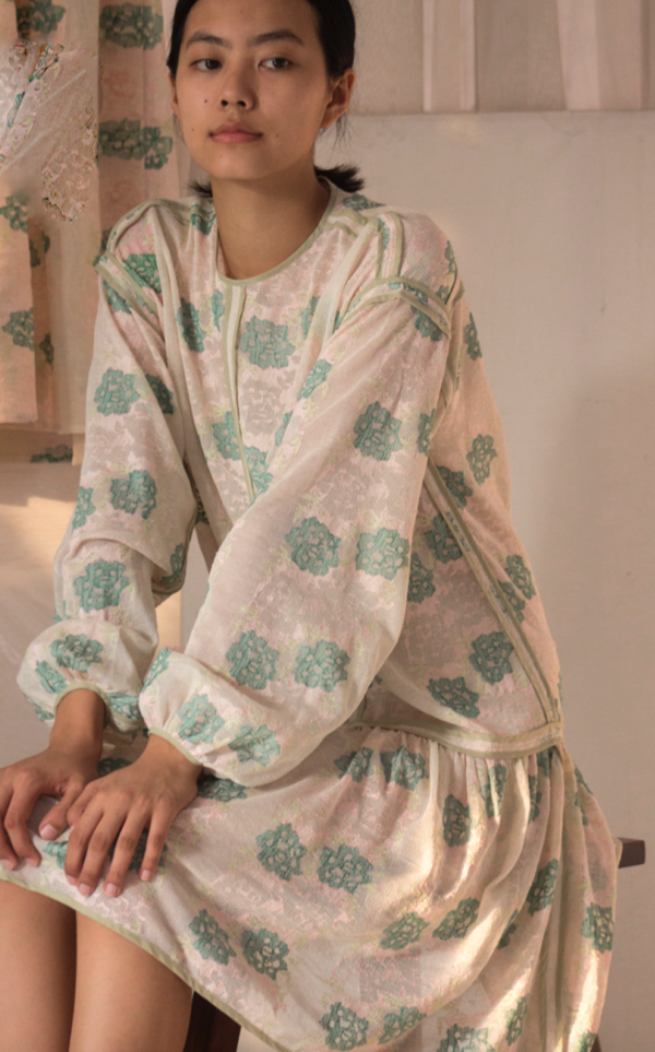 ALOJA Handmade Luna Dress - Green Floral ALOJA Handmade Luna Dress - Green Floral