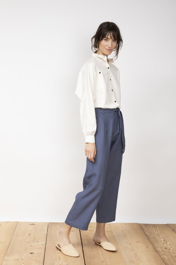 Jungle Folk Vela Linen Trousers - Pilot Blue Jungle Folk Vela Linen Trousers - Pilot Blue