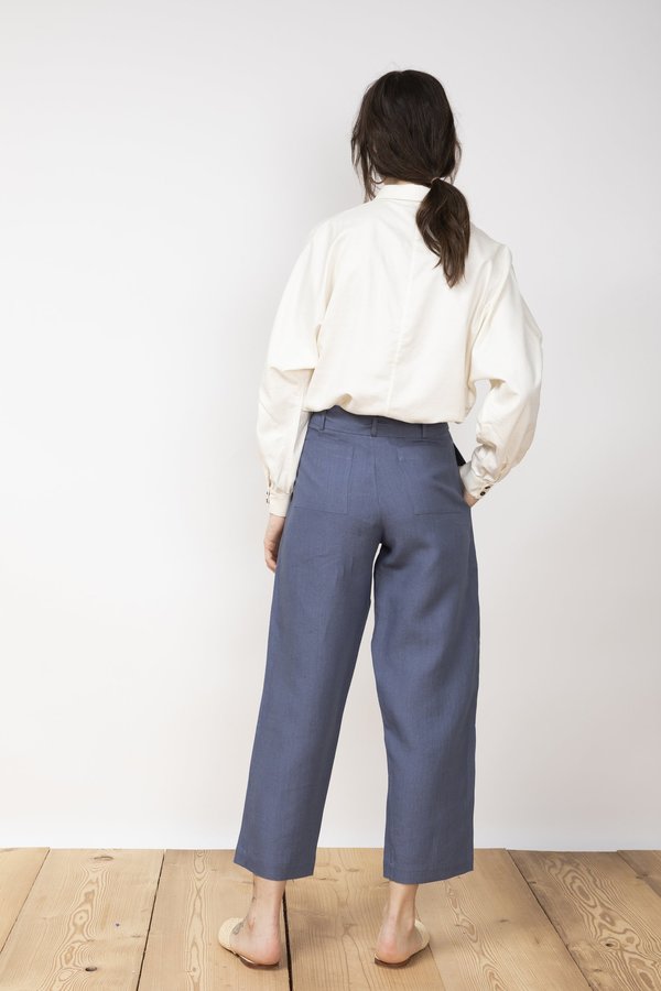 Jungle Folk Vela Linen Trousers - Pilot Blue Jungle Folk Vela Linen Trousers - Pilot Blue