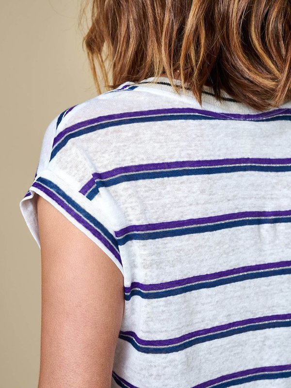 Bellerose Sevia T-Shirt - Royal/Ecru Bellerose Sevia T-Shirt - Royal/Ecru