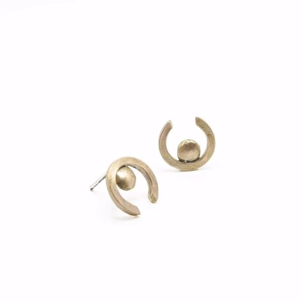 Rebekah J Designs Right Here Post Earrings - Brass Rebekah J Designs Right Here Post Earrings - Brass