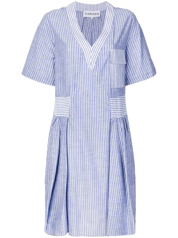 carven blue dress Blue Mikado Dress
