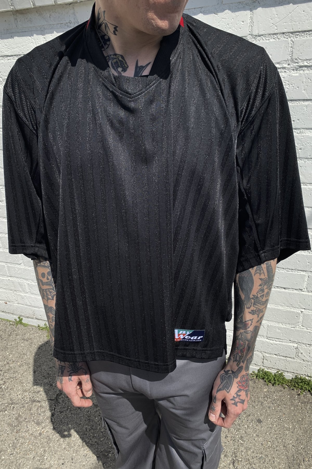 Martine Rose Dekker 2 Way Football Top - black | Garmentory
