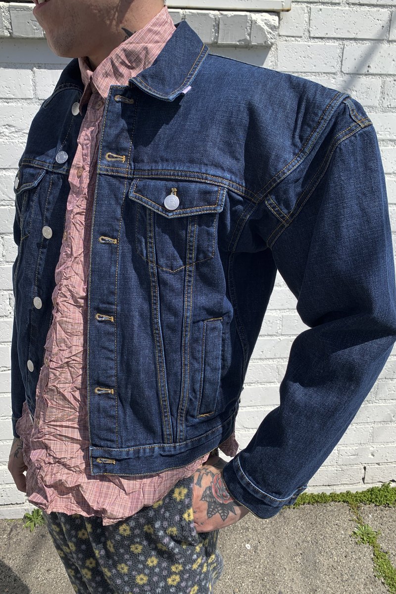 Martine Rose Pato Wide Shoulder Denim Jacket - Indigo | Garmentory