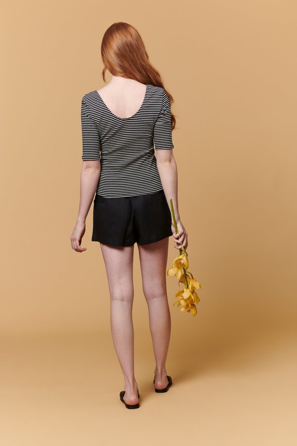Whimsy + Row Jodie Tee - Black/White Stripe Rib Whimsy + Row Jodie Tee - Black/White Stripe Rib