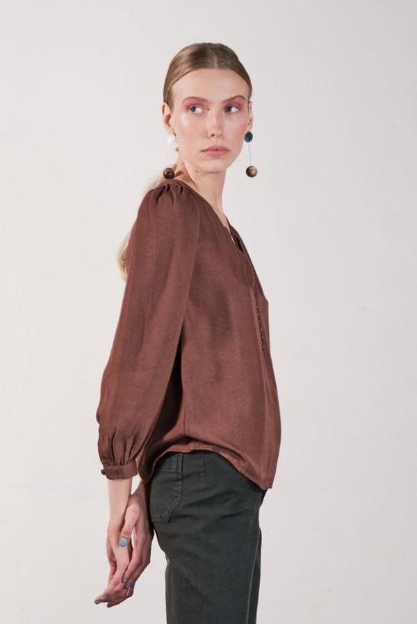 Maria Stanley Almond Blouse - Clove Maria Stanley Almond Blouse - Clove