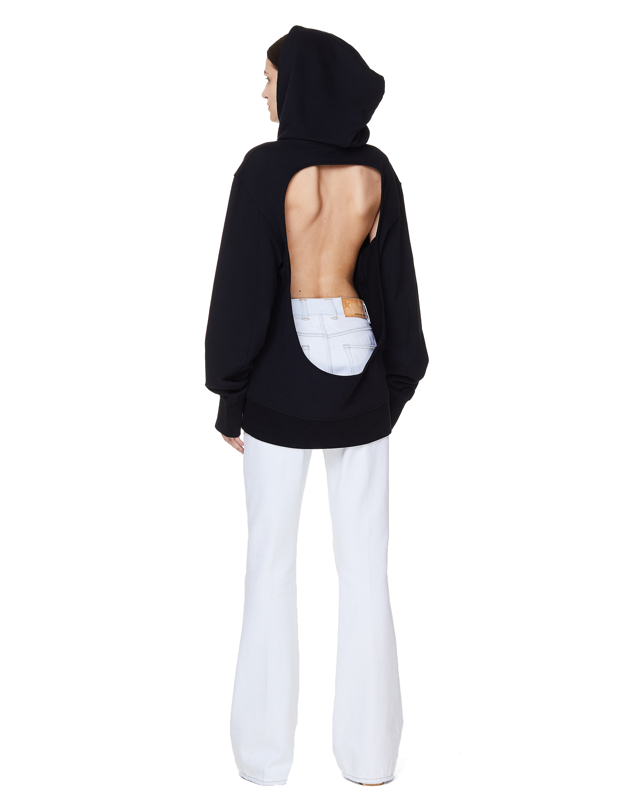 Ann Demeulemeester Cotton Jolene Printed Hoodie - Black | Garmentory