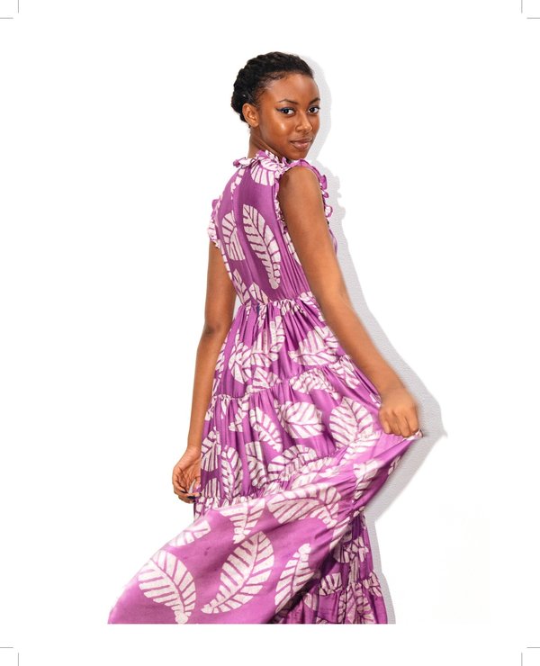 open lace back dress Batik Maxi Dress - Medieval Style