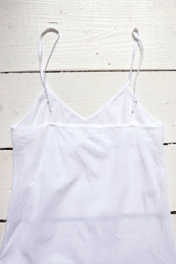 white cotton slip dress