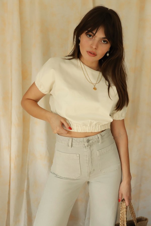 Line & Dot Everson Crop Top - Off White Line & Dot Everson Crop Top - Off White