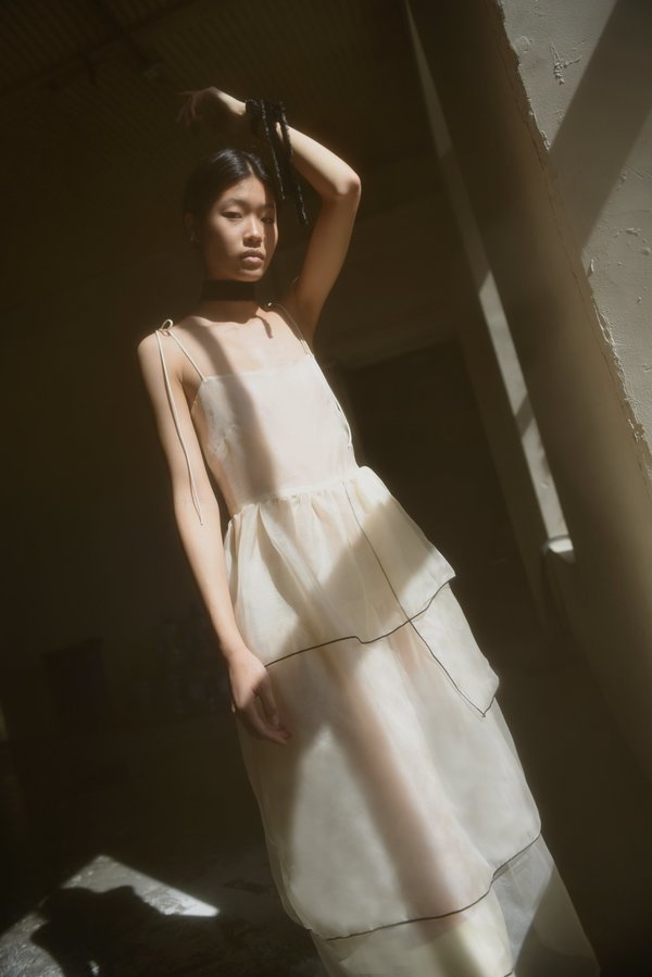 Kamperett LAURENCE TIERED SILK ORGANZA MIDI DRESS Kamperett LAURENCE TIERED SILK ORGANZA MIDI DRESS