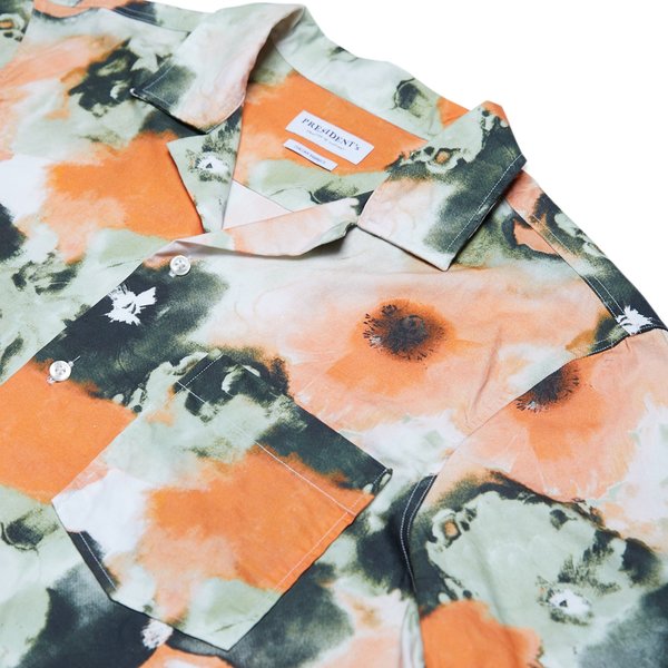 PRESIDENTS SHIRT RANGI S/S PSYCHO FLOWER POPLIN - ORANGE PRESIDENTS SHIRT RANGI S/S PSYCHO FLOWER POPLIN - ORANGE