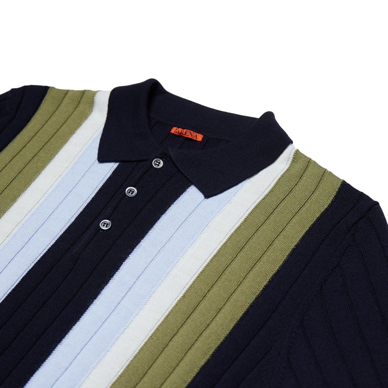 barena MARCO TOLIN KNIT POLO - NAVY