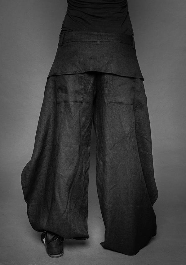 MAKS Overlapping Billowing Pants - Black MAKS Overlapping Billowing Pants - Black