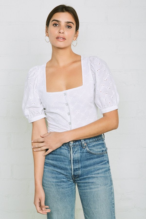 Rachel Pally Eyelet Kimmie Top - white Rachel Pally Eyelet Kimmie Top - white