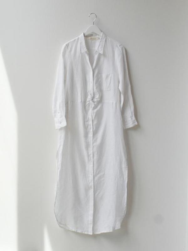 white twist shirt dress Alexander Wang Falling Twist Shirt Dress in White