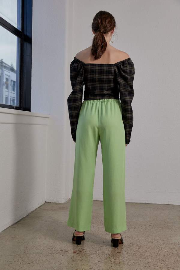 OVNA OVICH Virginia Top - Olive Plaid OVNA OVICH Virginia Top - Olive Plaid