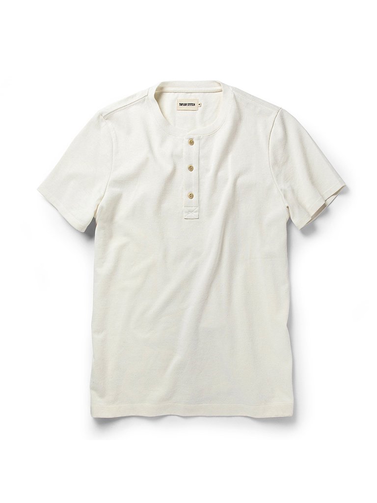Taylor Stitch Heavy Bag Henley Short Sleeve Natural Garmentory
