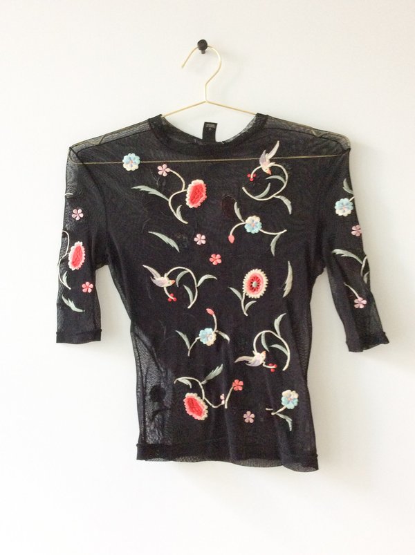 pre-loved] Vivienne Tam Embroidered Top - black | Garmentory