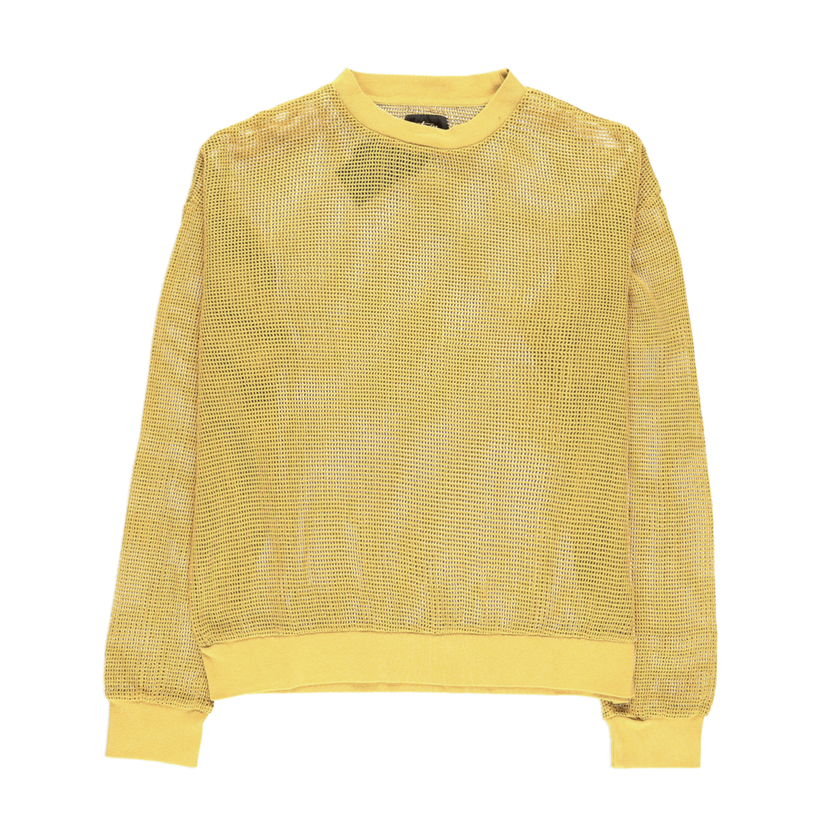 Stussy Pigment Dyed Cotton Mesh Sweater - Gold | Garmentory